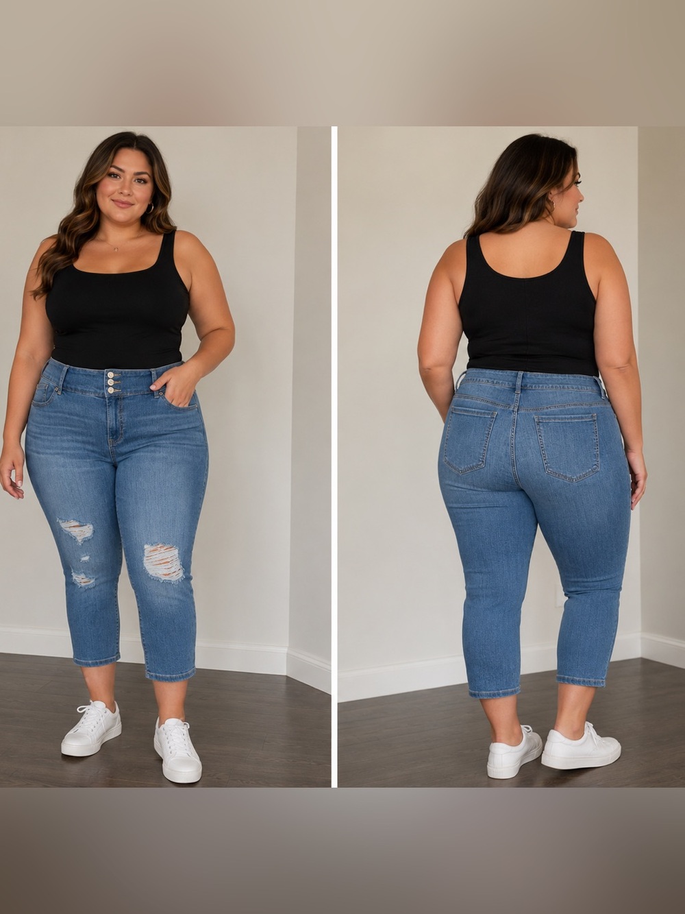 Torrid Size 22 Crop Jegging Super Skinny Distressed Ripped Blue Jeans Plus Size